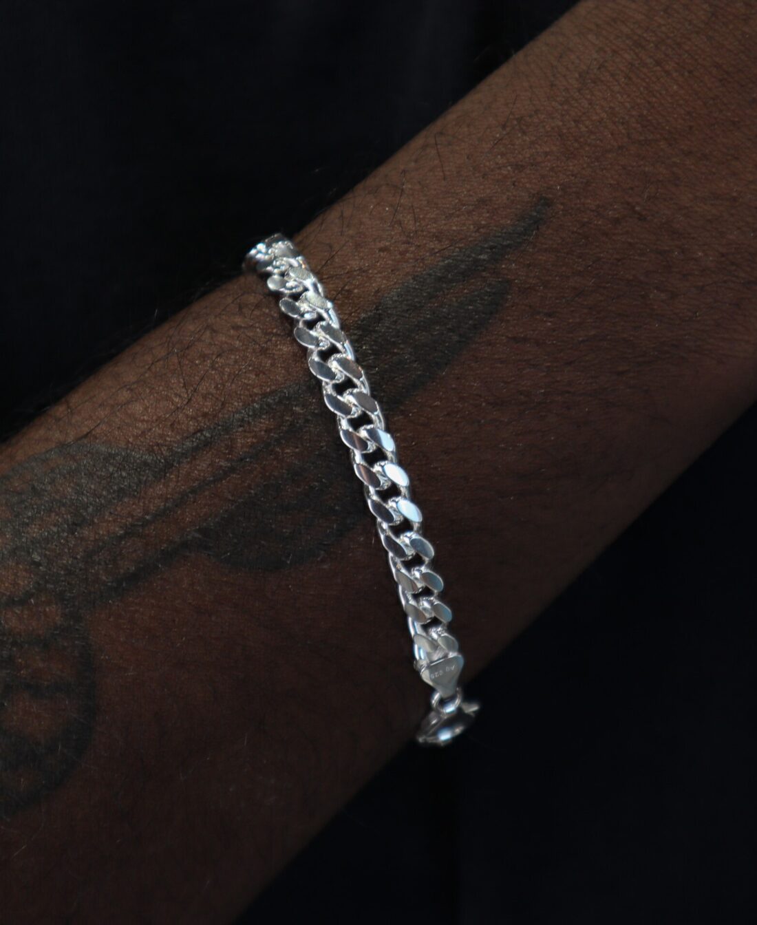 6.0mm Cuban Bracelet Silber Weiss