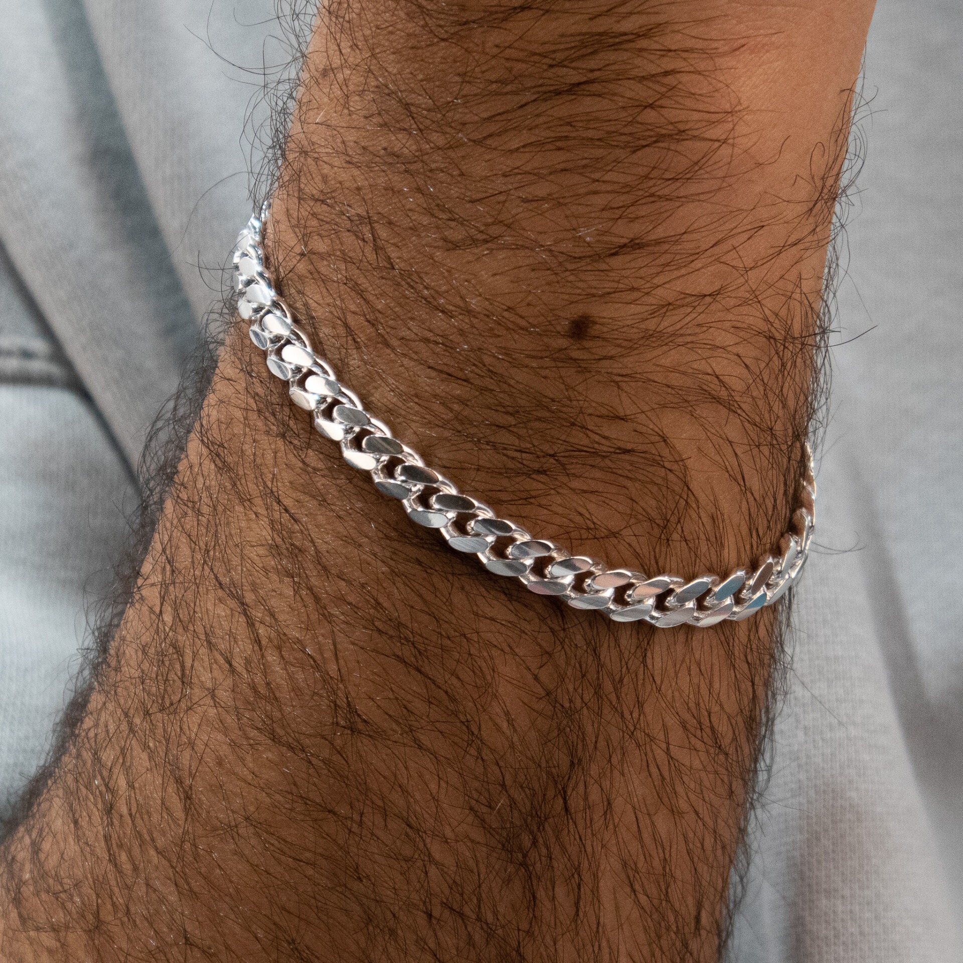 6.0mm Cuban Bracelet Silber Weiss – Bild 7