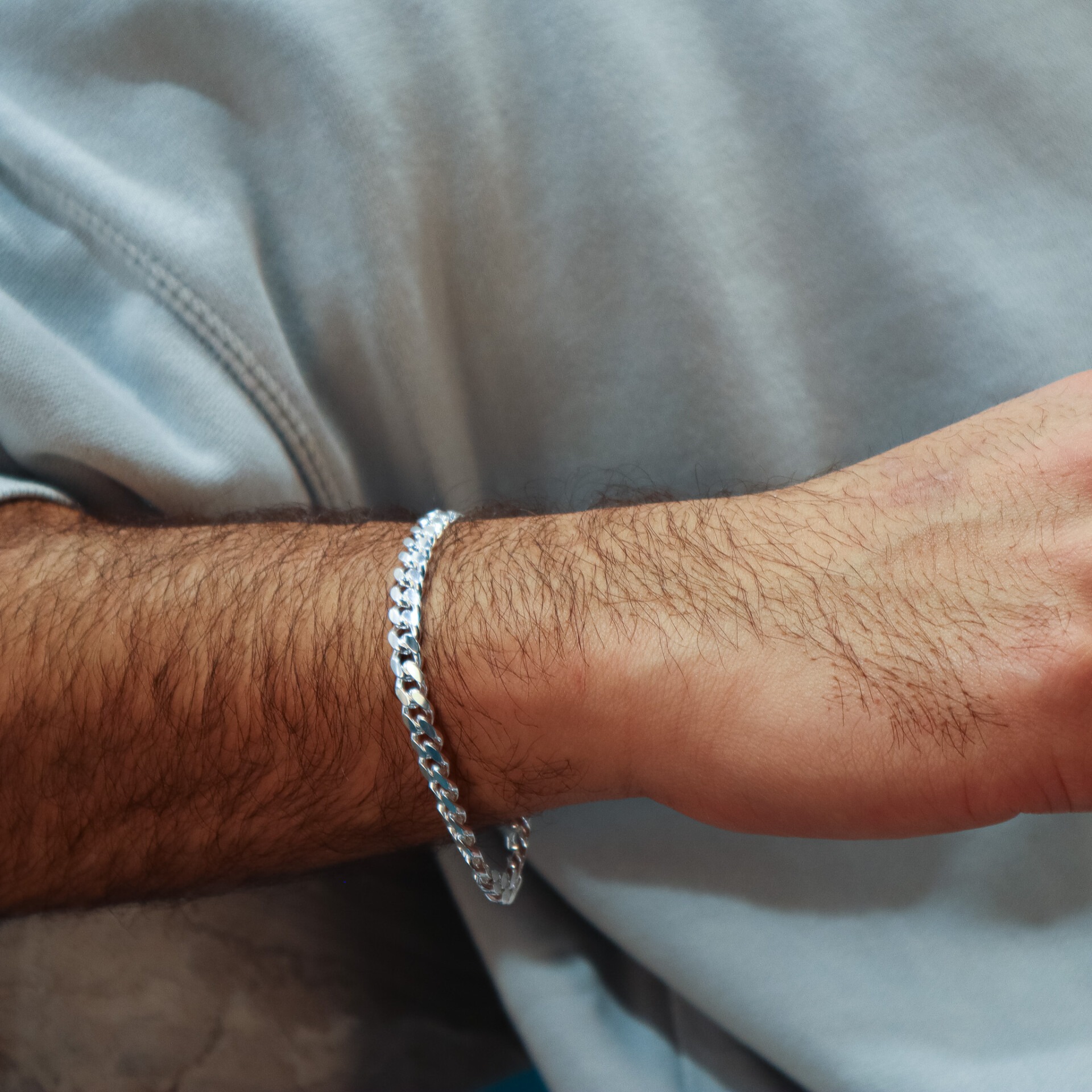 6.0mm Cuban Bracelet Silber Weiss – Bild 8